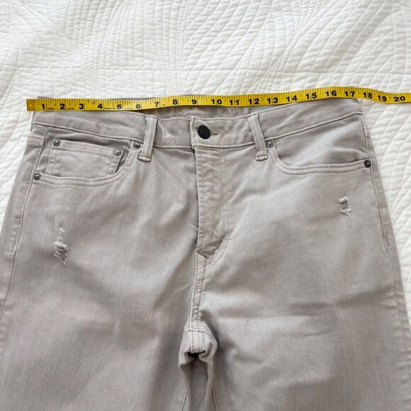 American Eagle Airflex+ Mens Gray Slim Straight Jeans Size 34x30 Distressed - Picture 10 of 12
